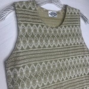 VTG Grand Central Women's Tank Top Small Medium Embroidered Sheer Sleeveless